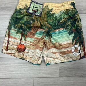 Tropical Beach Print basketball  Shorts